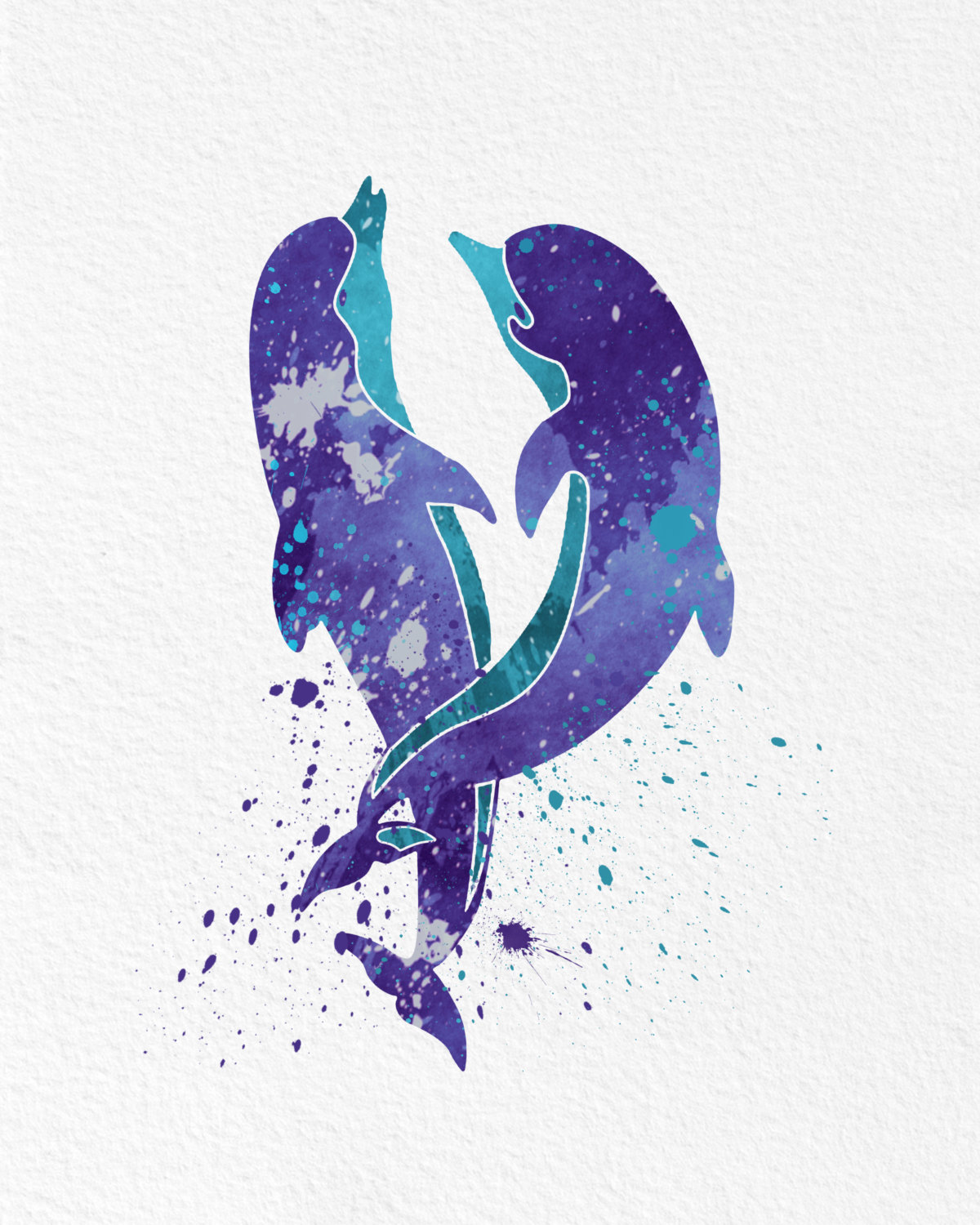 Uncategorized Dolphin Images To Print watercolor art print dolphin ocean animal purple blue modern 8x10 wall decor illustration office baby