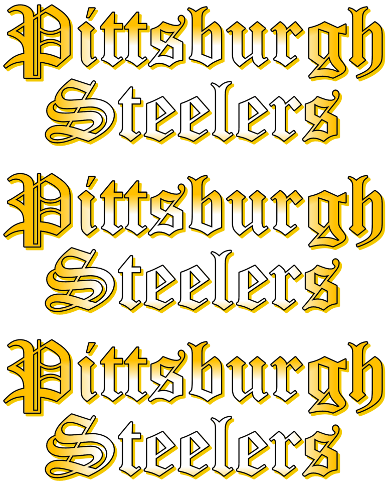 Pittsburgh Steelers 3 Iron On Heat Transfers 8" x 3" on Storenvy