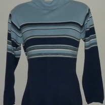Multi Color Blue Turtleneck Sweater-Duo Maternity Size Medium