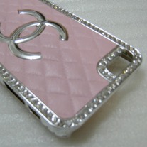 New Luxury Fashion Designer Mounted Rhinstones Pink iPhone Case