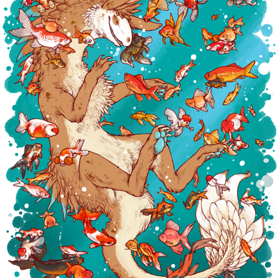 Hoard of goldfish print