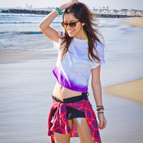 Purple Tie Dye Crop Shirt