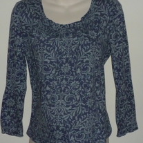 Blue Floral Design Long Sleeve Shirt-Oh Baby by Motherhood Size Large