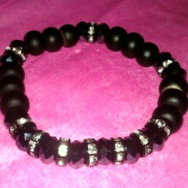 Black Bling Bead Bracelet