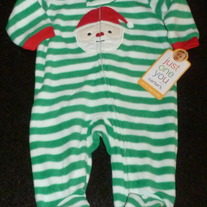 Green/White Stripe Santa Sleeper-NEW-Just One You by Carter's Size Newborn