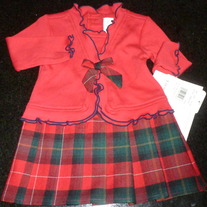 Red Plaid Dress-NEW-Jenny and Me Size 12 Months