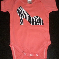 Pink Onesie With High Heel/Rhinestones-NEW-Boutique Size 12 Months