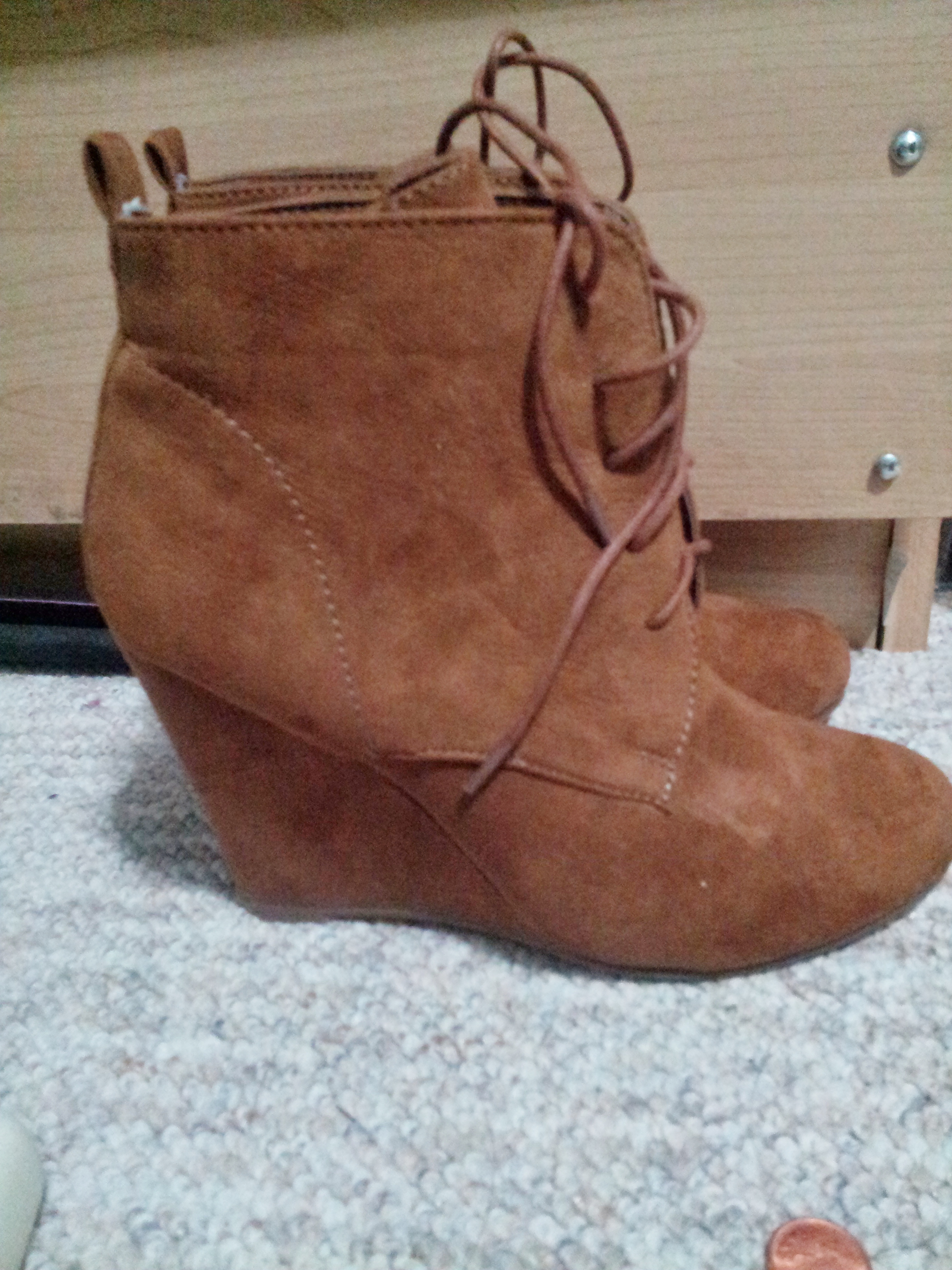 brown suede wedges