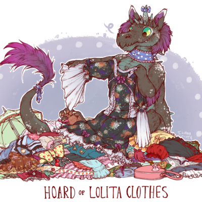 Hoard of lolita style clothes print