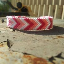 Hot Pink, Baby Pink, and White Chevron Bracelet