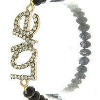 Rhinestone Love Bracelet (Black)