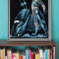 Retro Bull Fighter (Matador) Painting on Velvet