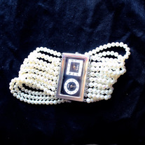 OUI BEE Genuine Pearl Strap Double Clock Fancy Watch Bracelet