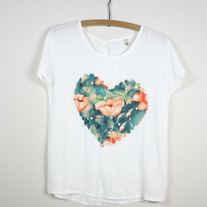Chiffon Heart Top with Pearl Beads (Brand New)