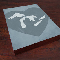 The Great Lakes - Wood Block Art Print