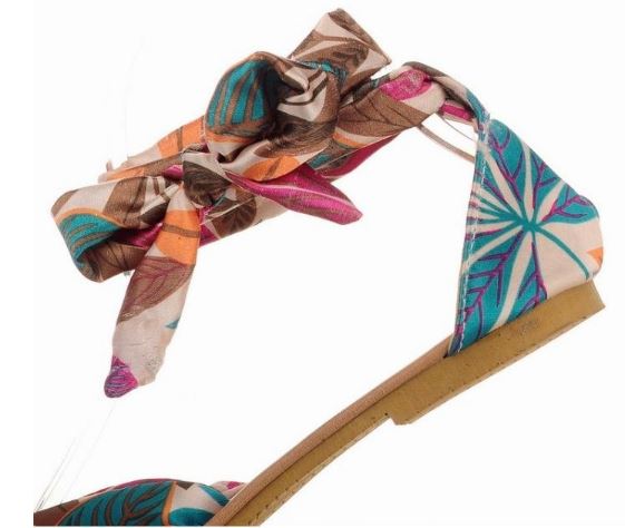 Monterey Bay Floral Print Flat Strappy from Amazing Lace