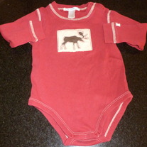 Red Long Sleeve Moose Onesie-Janie and Jack Size 12-18 Months  GS413