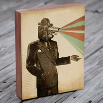 The Golden Age of Cinema Wood Block Print