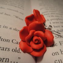 Red Rose Stud Earrings