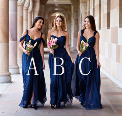 Royal Blue Bridesmaid Dress, Long Bridesmaid Dress, Elegant Bridesmaid Dress, Formal Bridesmaid Dress, Mismatched Bridesmaid Dress, NDS044