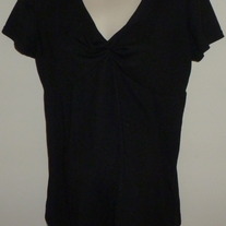 Black Short Sleeve Top with Twist Neck-Take Nine Maternity Size Large  GS513