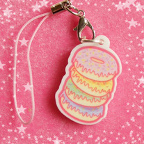 Rainbow Donuts cell charm/keychain