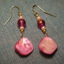 Pink Mother of Pearl Earrings