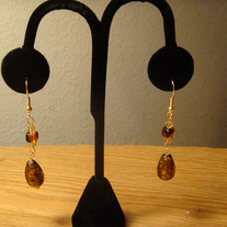 Fancy Brown Glass Glass Earrings