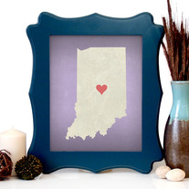 Image of Indiana State LOVE, Giclee Art Print, 8 x 10 inches