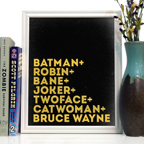Image of Batman Typography Art Print, 8 x 10 inches