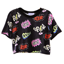 Comic Print Crop Top