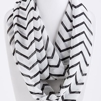 Black/White Chevron Infinity Scarf