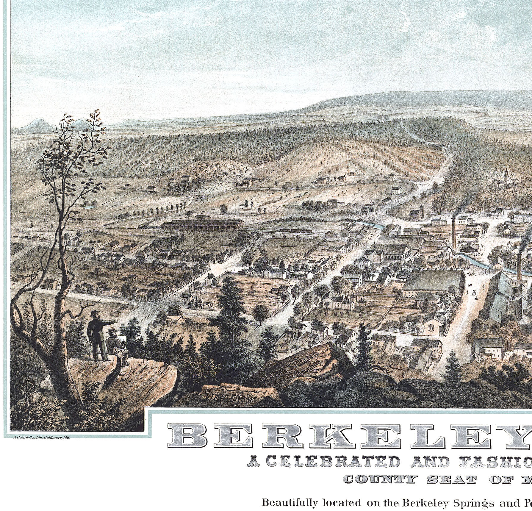 Berkeley Springs, West Virginia Bird's Eye View, Aerial Map, Panorama