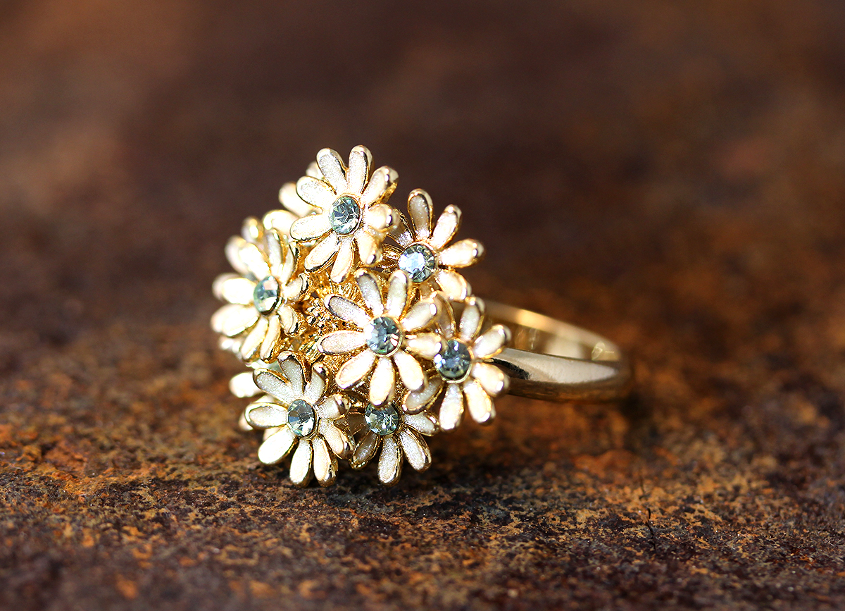 Bouquet Ring floral Flower Adjustable Ring Marriage Bridesmaid Gift