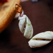 Carved Agate Helix Spiral Earrings