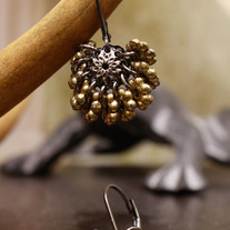 Gunmetal and Gold Chandelier Dangle Earrings