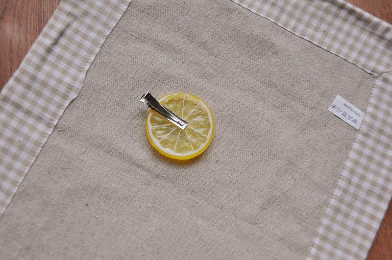 Handmade Lemon hair clip on Storenvy