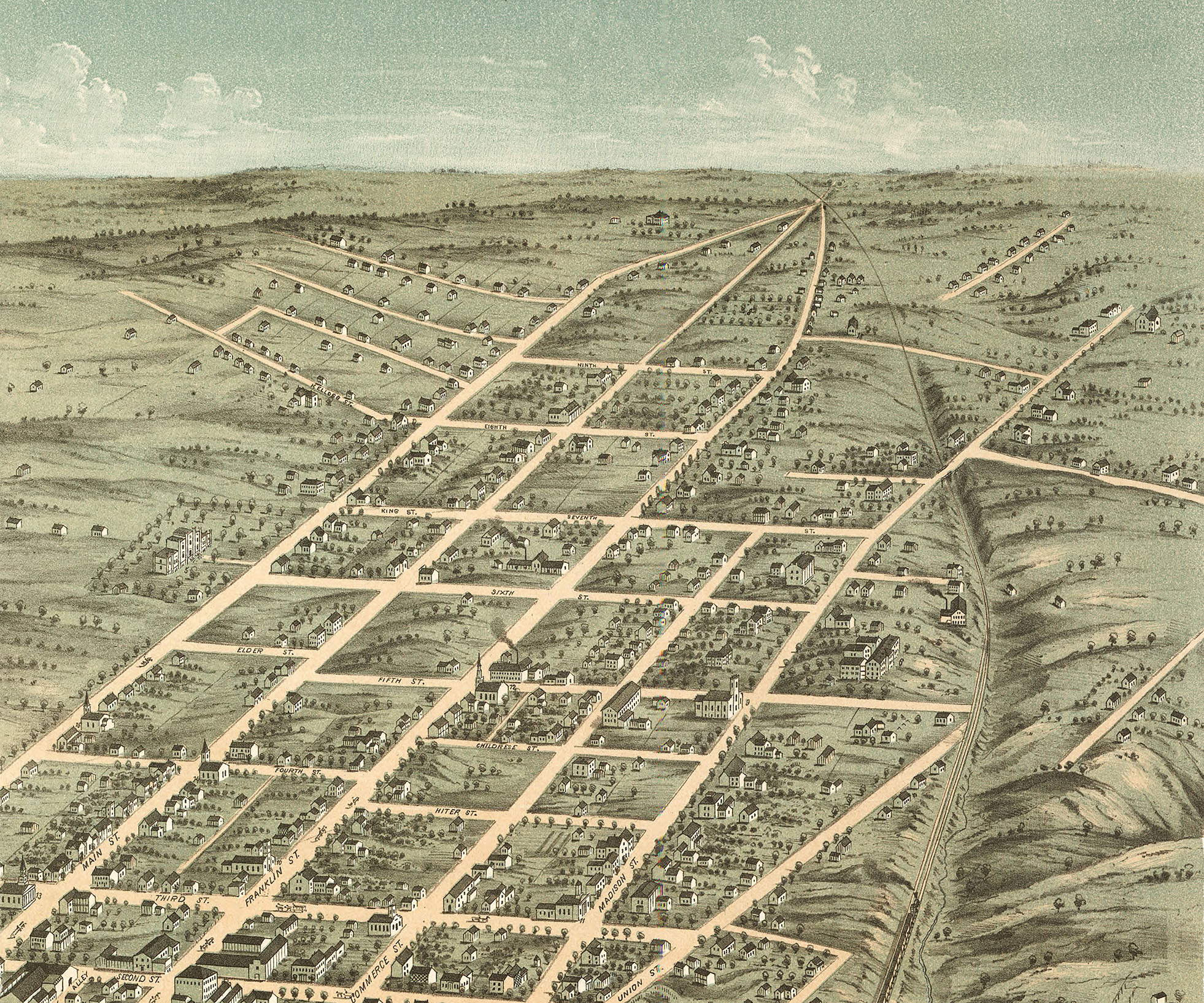 Clarksville, Tennessee in 1870 Bird