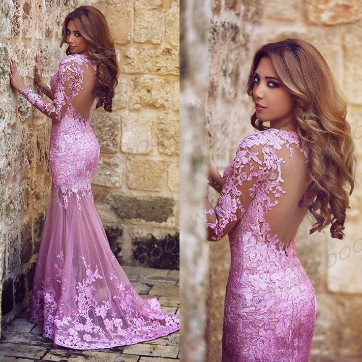Long Sleeve Mermaid Prom Dresses