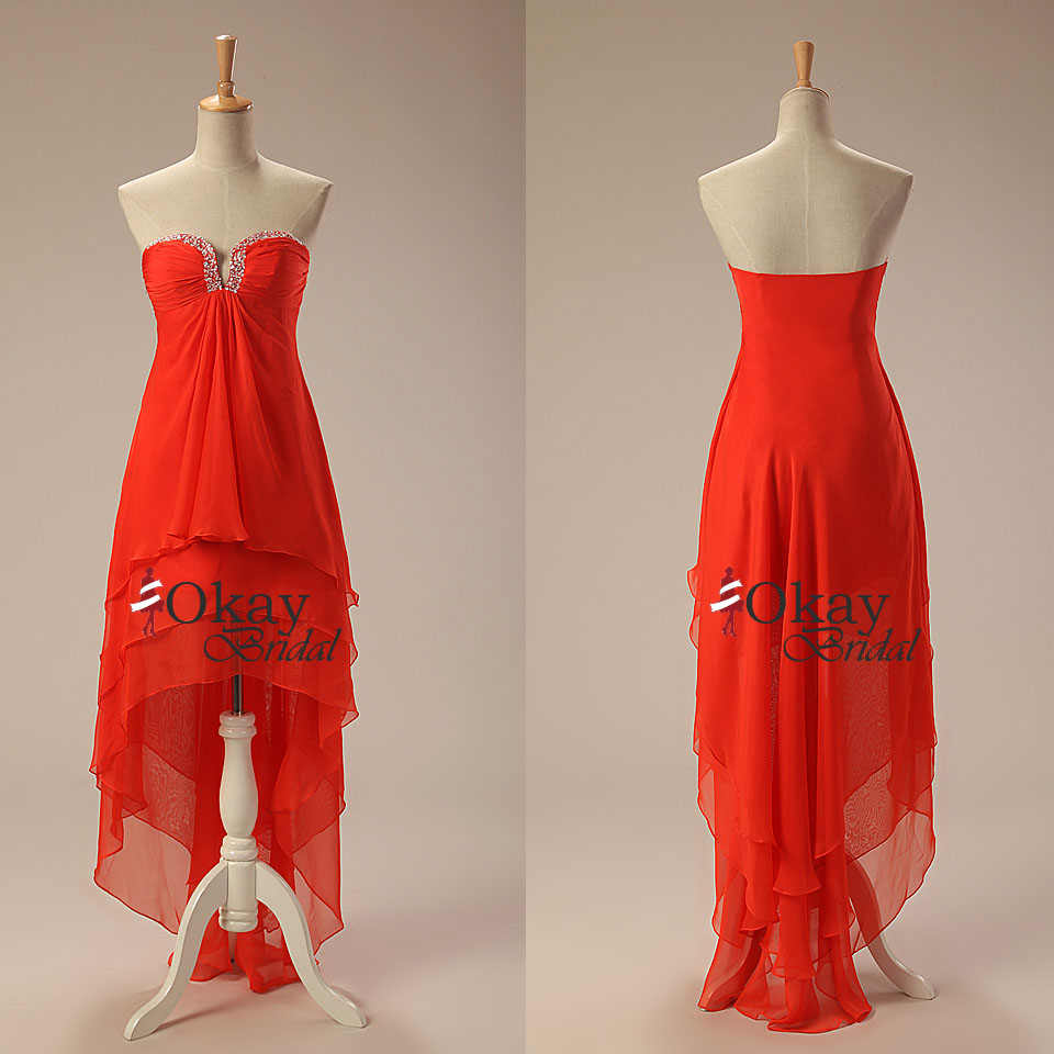 Burnt Orange Hi-Low Dresses