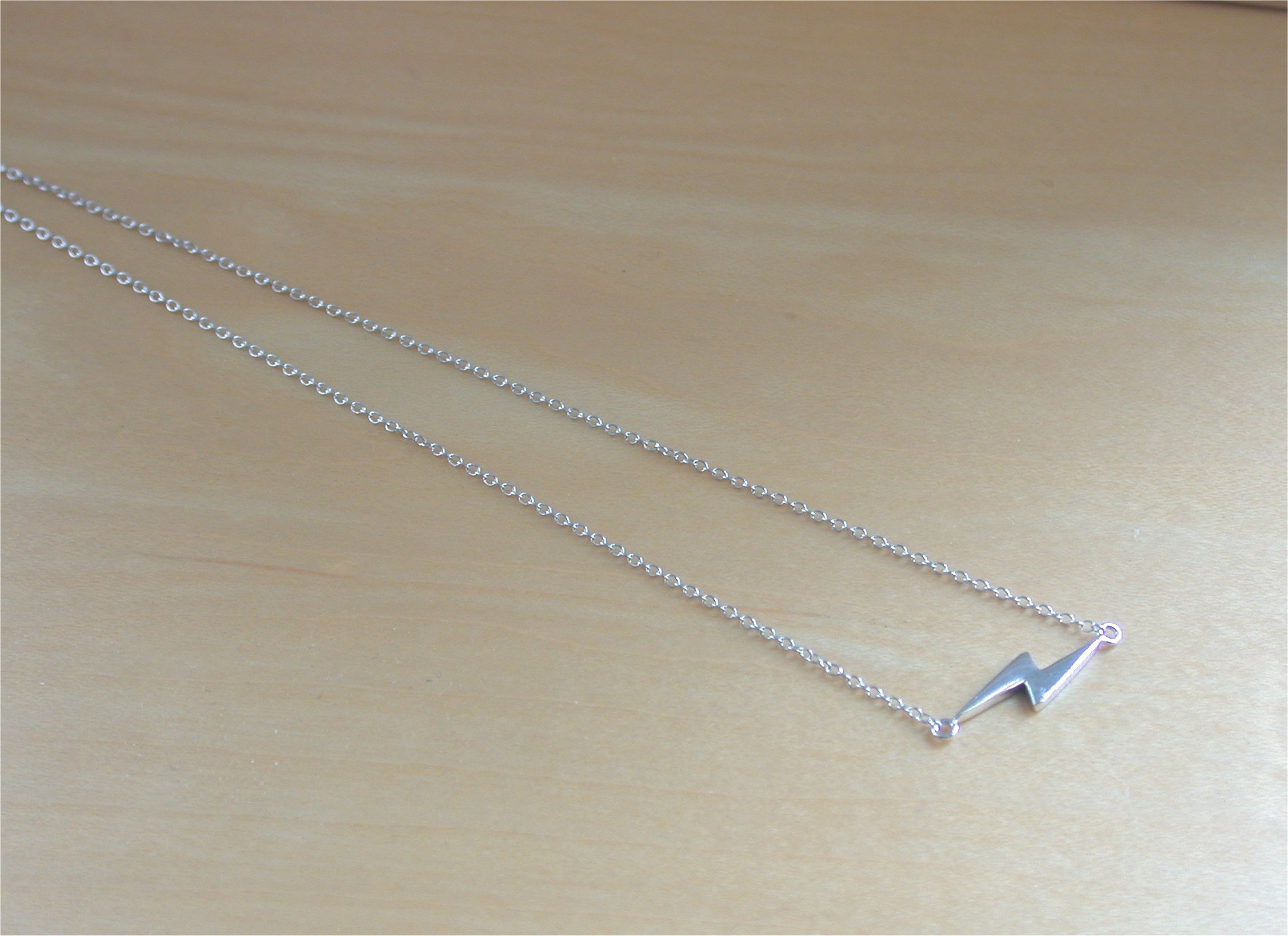 925 Lightning Bolt Necklace/Silver Lightning Bolt Necklace/Lightning