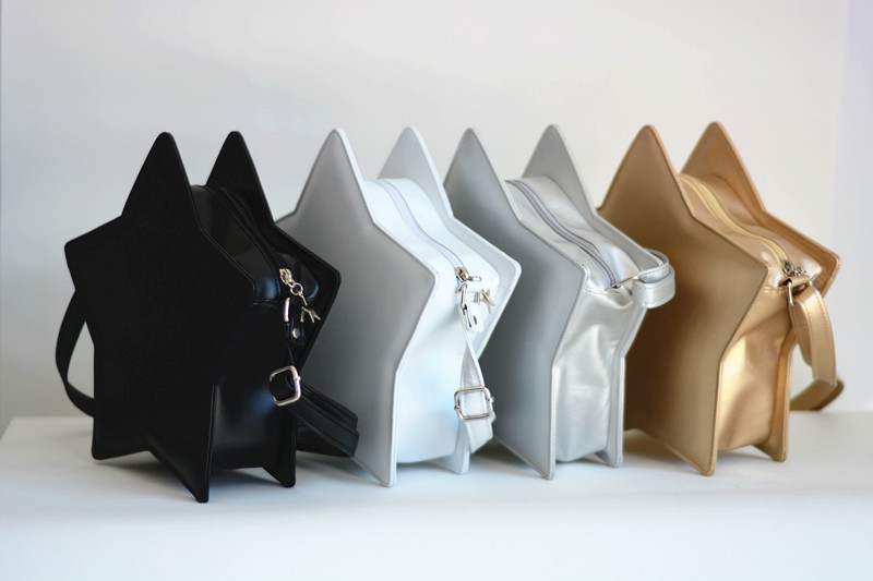 Star shape shoulder bag cute lolita bag star zipper 6 colors free shipping on Storenvy