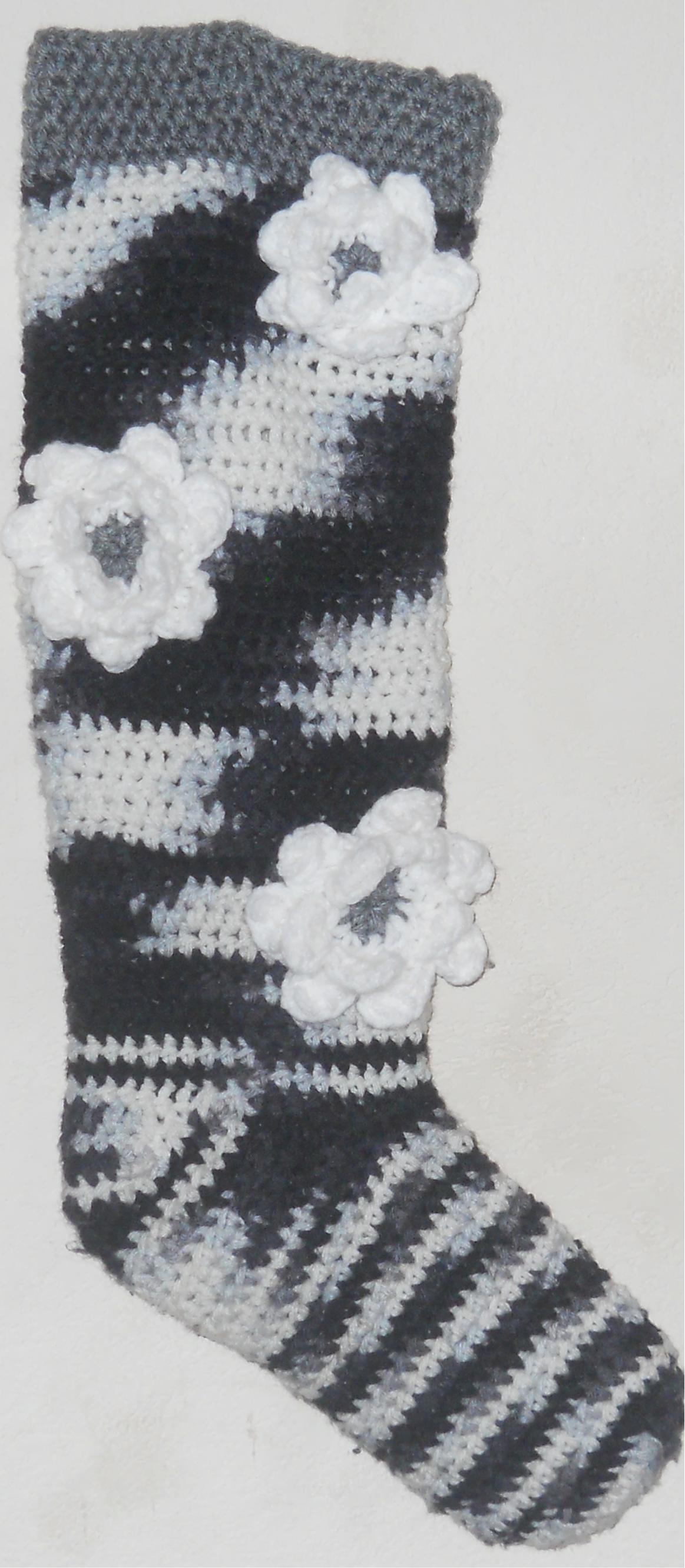 Crochet Long Socks with Flowers · Crystals Closet · Online Store