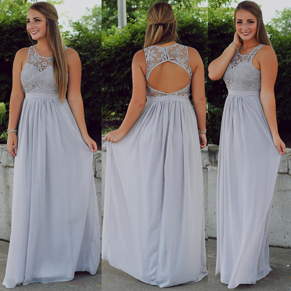 Sleeveless Scoop Neck Prom Dress