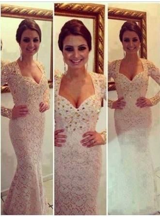 Queen Anne Neckline Prom Dress
