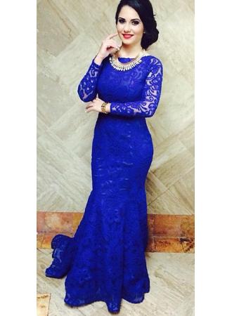 Long Sleeve Lace Prom Dresses