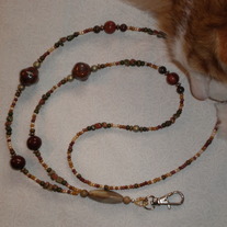 Beaded Lanyard Natural/Green/Rust (Spec. Order)