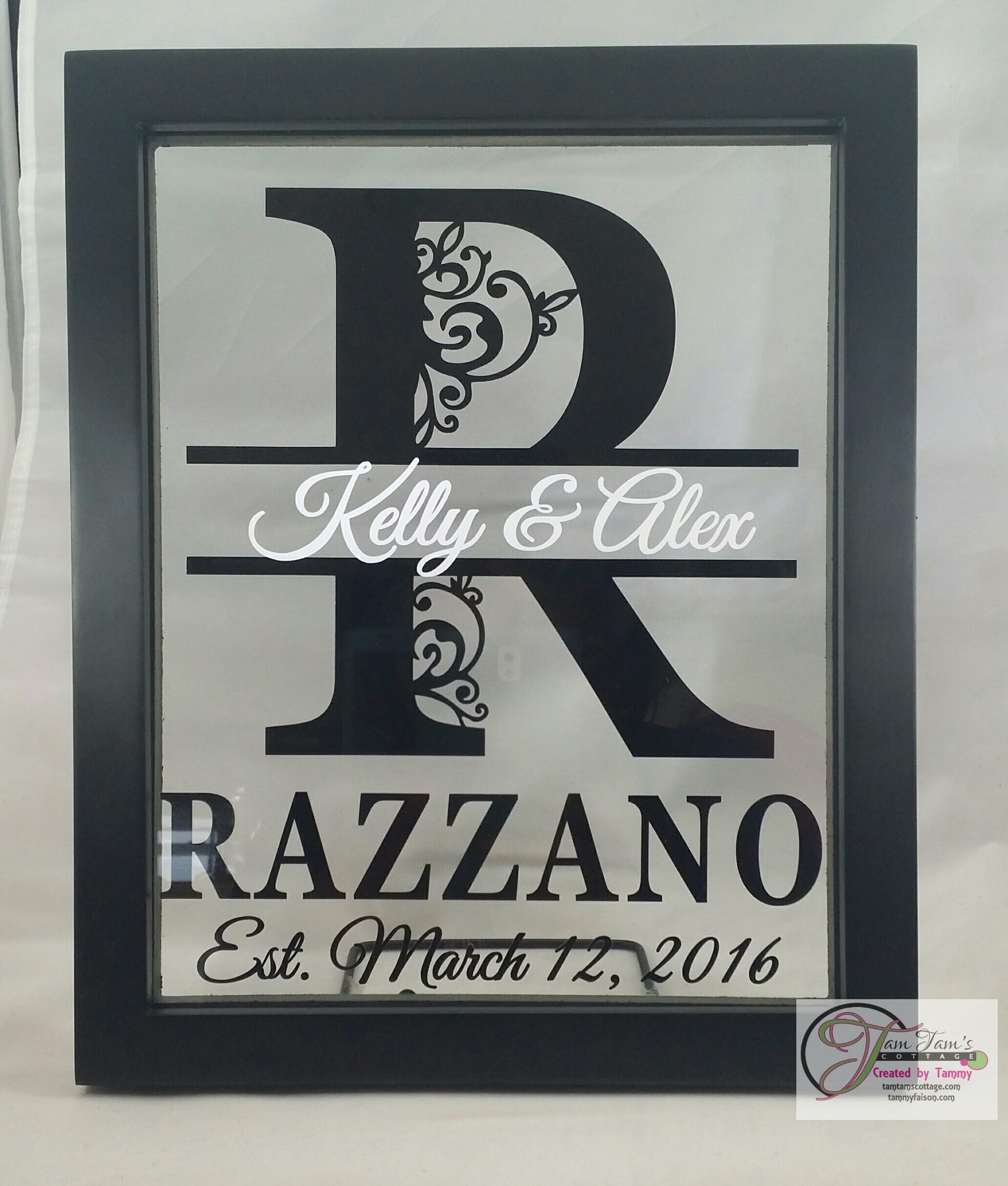 Personalized Last Name Floating Frame 8x10, Wedding Gift, Anniversary