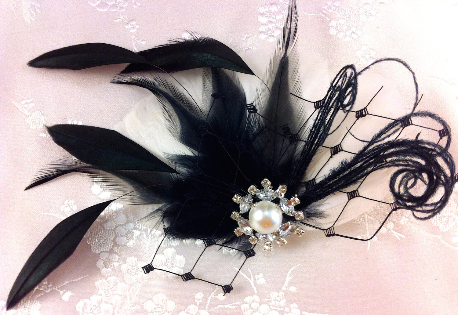 Wedding Hair Clip, Wedding Hair Accessories, Feather Hair Clip, Wedding