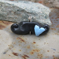 Mustache Charm with Heart